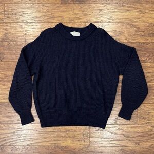 Everlane Navy Alpaca Cocoon Crew Neck